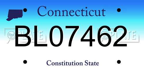 BL07462 Connecticut License Plate