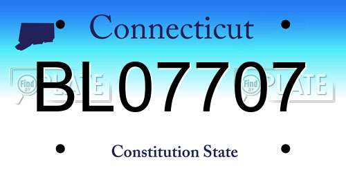 BL07707 Connecticut License Plate
