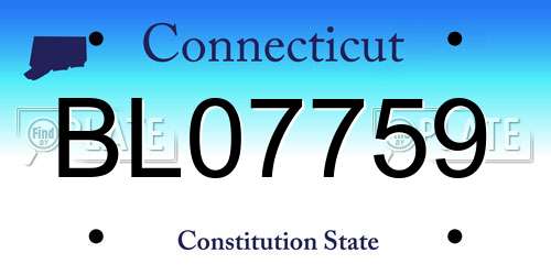 BL07759 Connecticut License Plate
