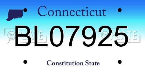 BL07925 Connecticut License Plate