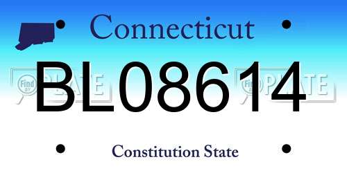 BL08614 Connecticut License Plate