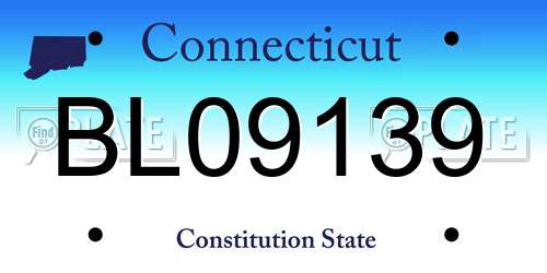 BL09139 Connecticut License Plate
