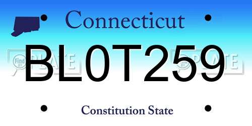 BL0T259 Connecticut License Plate