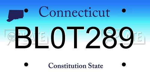 BL0T289 Connecticut License Plate