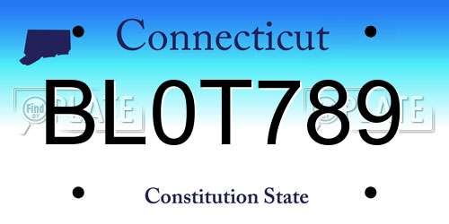 BL0T789 Connecticut License Plate