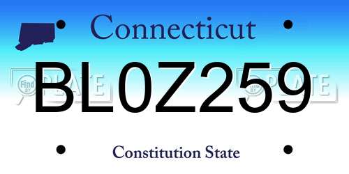BL0Z259 Connecticut License Plate
