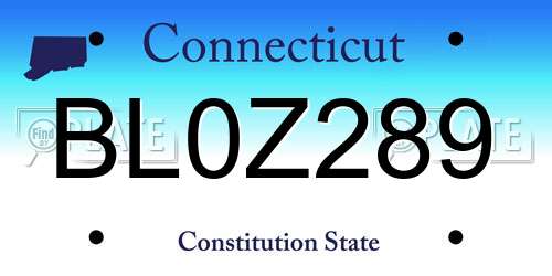 BL0Z289 Connecticut License Plate