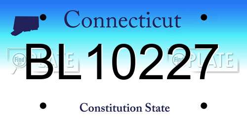 BL10227 Connecticut License Plate