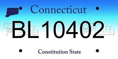 BL10402 Connecticut License Plate