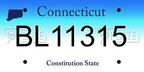 BL11315 Connecticut License Plate