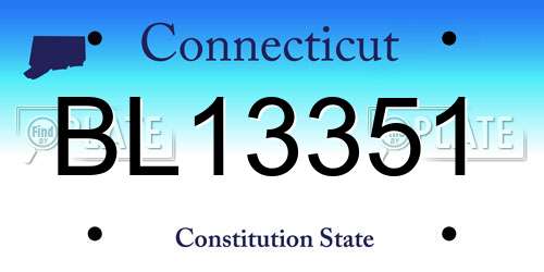 BL13351 Connecticut License Plate