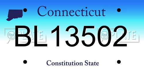 BL13502 Connecticut License Plate