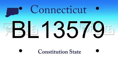 BL13579 Connecticut License Plate