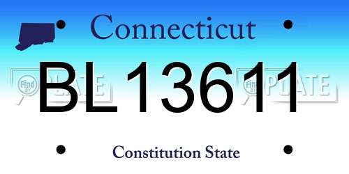 BL13611 Connecticut License Plate