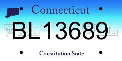 BL13689 Connecticut License Plate