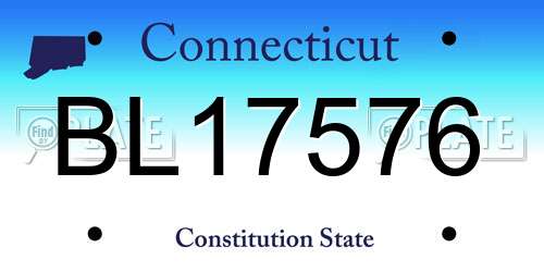 BL17576 Connecticut License Plate