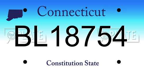 BL18754 Connecticut License Plate
