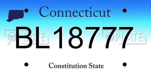 BL18777 Connecticut License Plate