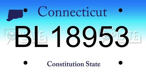 BL18953 Connecticut License Plate