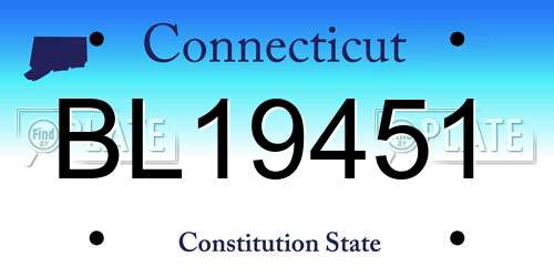 BL19451 Connecticut License Plate