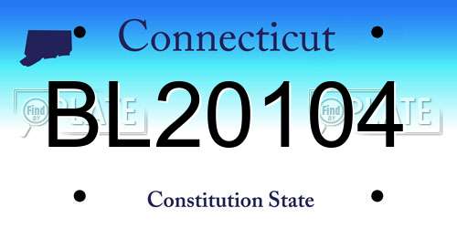 BL20104 Connecticut License Plate