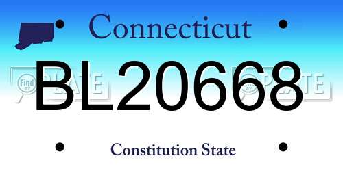 BL20668 Connecticut License Plate