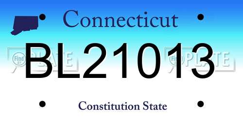 BL21013 Connecticut License Plate