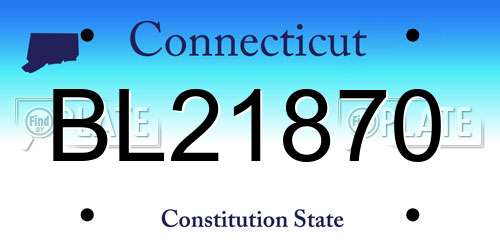 BL21870 Connecticut License Plate