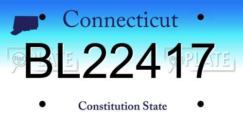 BL22417 Connecticut License Plate
