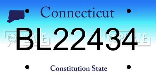 BL22434 Connecticut License Plate