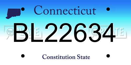 BL22634 Connecticut License Plate