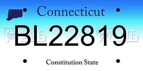 BL22819 Connecticut License Plate