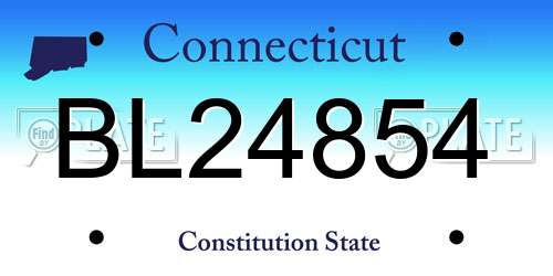BL24854 Connecticut License Plate