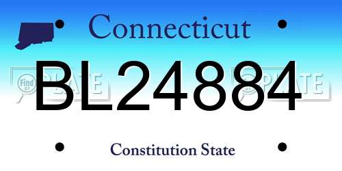 BL24884 Connecticut License Plate