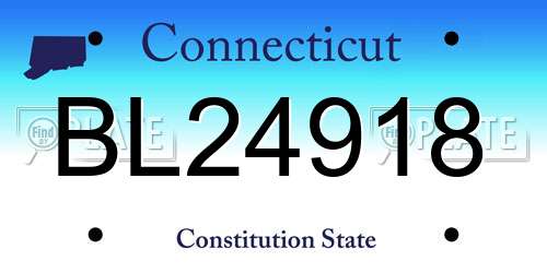 BL24918 Connecticut License Plate