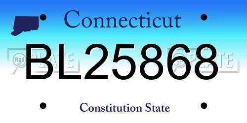 BL25868 Connecticut License Plate