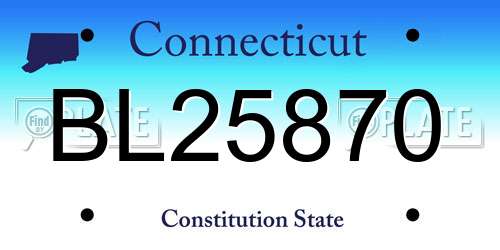 BL25870 Connecticut License Plate