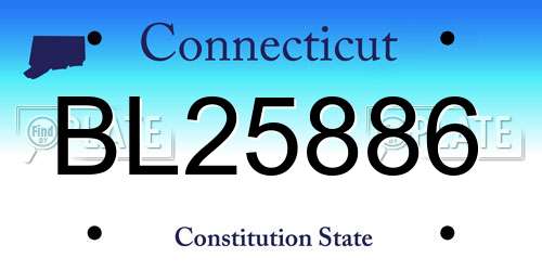 BL25886 Connecticut License Plate
