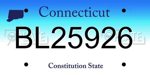 BL25926 Connecticut License Plate