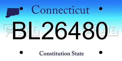 BL26480 Connecticut License Plate
