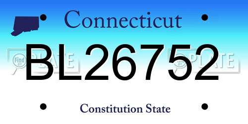 BL26752 Connecticut License Plate