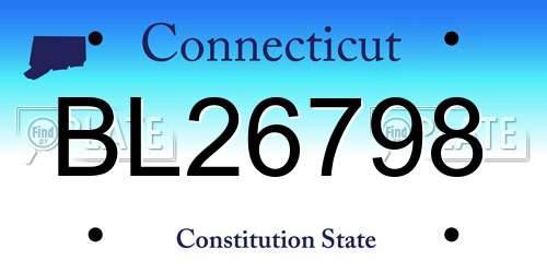 BL26798 Connecticut License Plate
