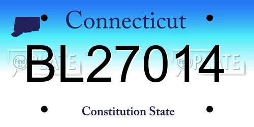 BL27014 Connecticut License Plate