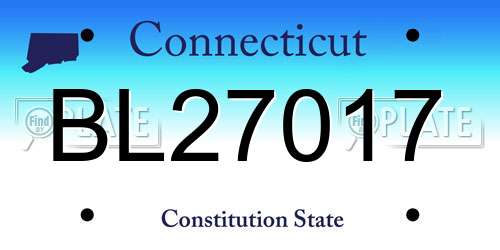 BL27017 Connecticut License Plate