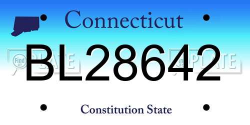 BL28642 Connecticut License Plate