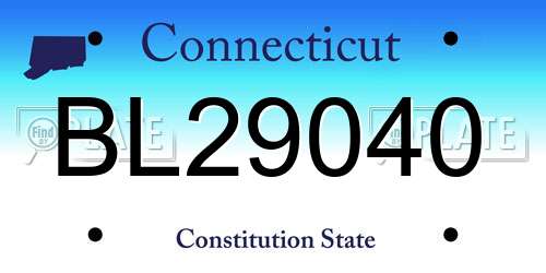 BL29040 Connecticut License Plate