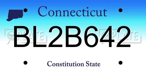 BL2B642 Connecticut License Plate