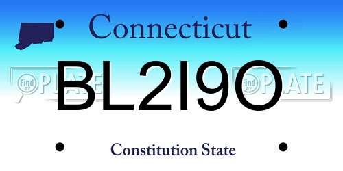 BL2I9O Connecticut License Plate