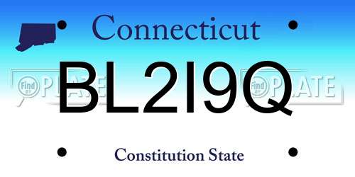 BL2I9Q Connecticut License Plate