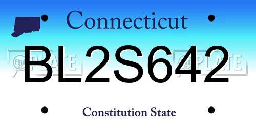 BL2S642 Connecticut License Plate